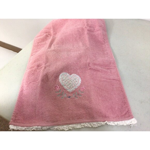 Cannon Vintage Pink Embroidered Towel Set of 4 - Picture 7 of 7
